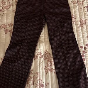 Anthropologie Black and Red Textured Pants